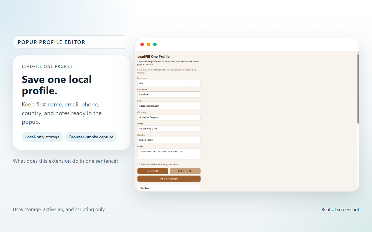 LeadFill One Profile screenshot