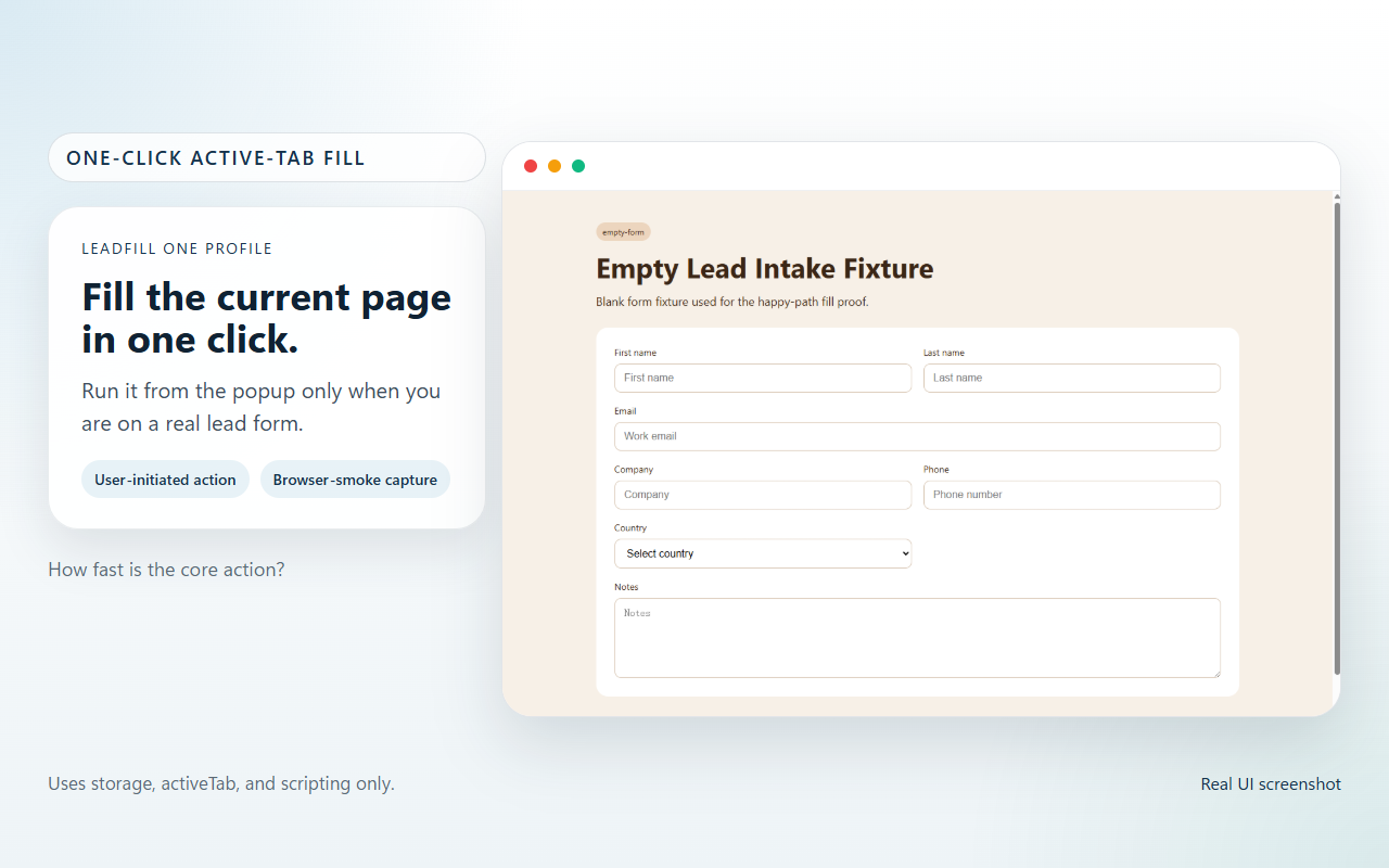 LeadFill One Profile workflow screenshot
